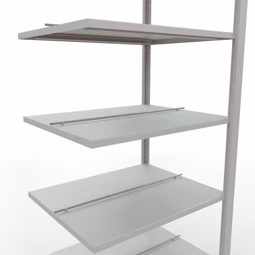 Abbildung Nr 13 des Artikels Anbauregal, Büro-Fachbodenregal Stecksystem MULTIplus150, 2300 x 750 x 600 mm (HxBxT), 7 Fachböden, Längenriegel, mit Mittelanschlag, lichtgrau aus der Produktgruppe Büroregale von der Marke Schulte Lagertechnik