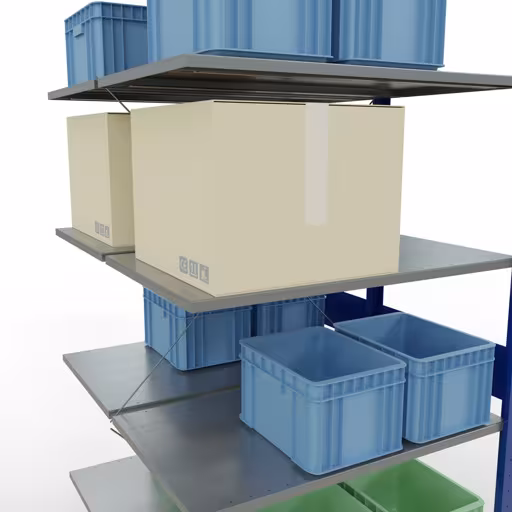 Anbauregal, Doppelregal, Fachbodenregal Stecksystem MULTIplus150, 3000 x 1000 x (2x1200) mm (HxBxT), 2x7 Fachböden, Kreuzstrebe, RAL 5010 enzianblau aus der Kategorie Doppelregale mit der GTIN 4058255035335 Anbauregal, Doppelregal, Fachbodenregal Stecksystem MULTIplus150, 3000 x 1000 x (2x1200) mm (HxBxT), 2x7 Fachböden, Kreuzstrebe, RAL 5010 enzianblau von der Marke Schulte Lagertechnik aus der Produktreihe Fachbodenregale