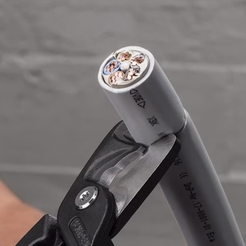 Kabelschere StepCut® XL Länge 225 mm Kopf brüniert VDE Mehrkomponenten-Hüllen KNIPEX