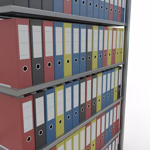 Abbildung Nr 11 des Artikels Anbauregal, Büro-Fachbodenregal Stecksystem MULTIplus85, 2300 x 1300 x 300 mm (HxBxT), 7 Fachböden, Kreuzstrebe, verzinkt, mit Anschlagleiste aus der Produktgruppe Büroregale von der Marke Schulte Lagertechnik