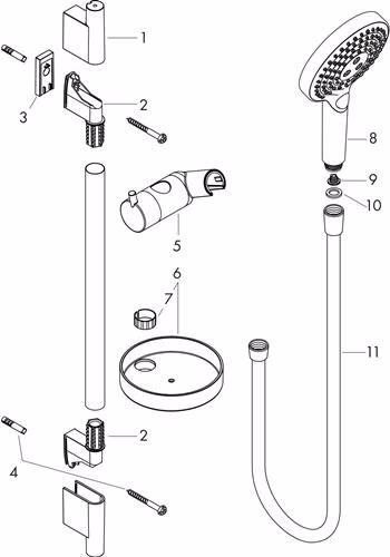 Technische Zeichnung 4074271 Hansgrohe Brauseset RAINDANCE SELECT S 120 3jet P DN 15 900 mm Brausestange chrom