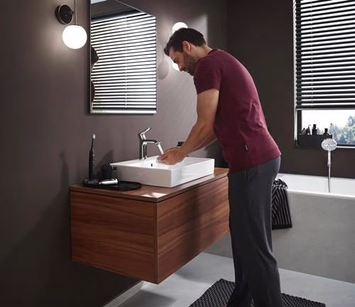 Detailbild 4076664 Hansgrohe Einhebel-Waschtischmischer METRIS 110 Nennweite 15 ComfortZone 110 mit Zugstangen-Ablaufgarnitur G 1 1/4 Zoll chrom