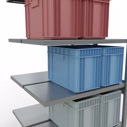 Anbauregal, Doppelregal, Fachbodenregal Stecksystem MULTIplus250, 2500 x 1000 x (2x500) mm (HxBxT), 2x6 Fachböden, Längenriegel, verzinkt mit der Artikelnr. 17956 Anbauregal, Doppelregal, Fachbodenregal Stecksystem MULTIplus250, 2500 x 1000 x (2x500) mm (HxBxT), 2x6 Fachböden, Längenriegel, verzinkt von Schulte Lagertechnik aus der Kategorie Fachbodenregale