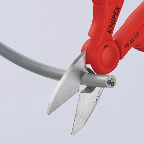 Elektriker-/Handwerkerschere Länge 155 mm 2-Komponenten-Hüllen KNIPEX