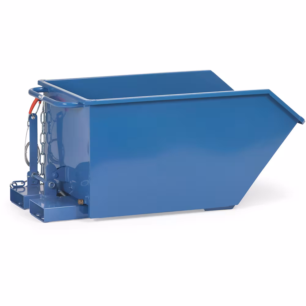 Kippbehälter 6230 Inhalt 300 Liter von der Marke Fetra Kippbehälter pulverbeschichtet blau RAL 5007, Serienmäßig mit Staplertaschen, Abrollsicherung und Kippverriegelung Typ Inhalt: 300 Liter aus der Kategorie Kipper mit der Artikelnr. 6230