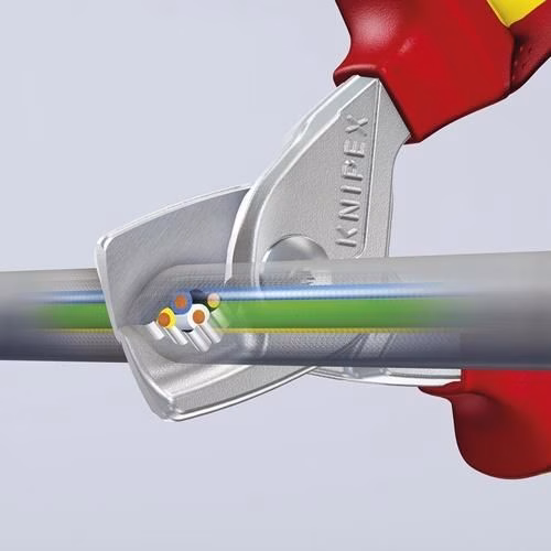Detailbild 4044125 Kabelschere Länge 160 mm Kopf verchromt VDE Mehrkomponenten-Hüllen Form 1 KNIPEX