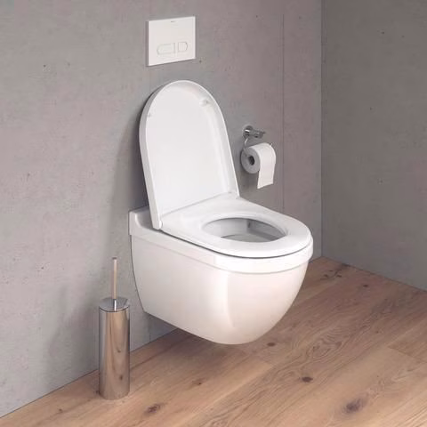 WC-Sitz Starck 3 weiß mit Absenkautomatik Scharniere Edelstahl DURAVIT