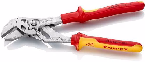Detailbild 4002075 Zangenschlüssel Länge 250 mm Spannweite 46 mm verchromt Mehrkomponenten-Hüllen VDE KNIPEX