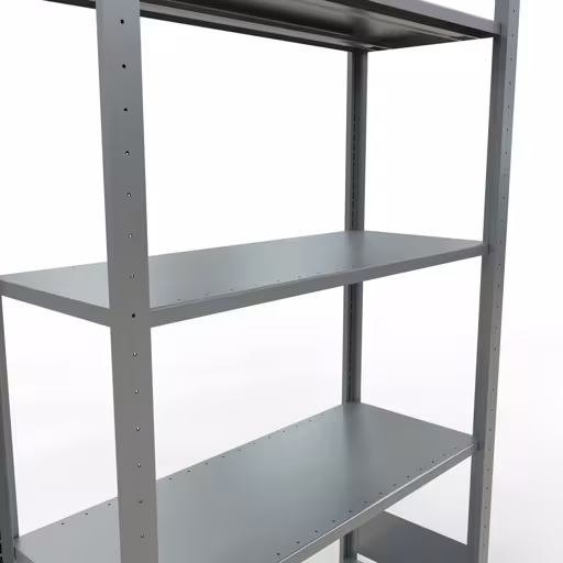 Grundregal, Fachbodenregal Stecksystem MULTIplus150, 2000 x 1000 x 400 mm (HxBxT), 5 Fachböden, Längenriegel, verzinkt von Schulte Lagertechnik aus der Kategorie Stecksystem