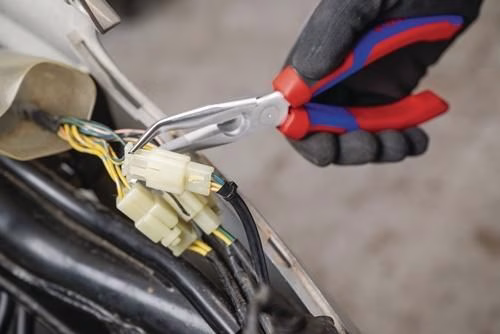 Flachrundzange Länge 200mm verchromt 40Grad gewinkelt Comfort-Griff KNIPEX