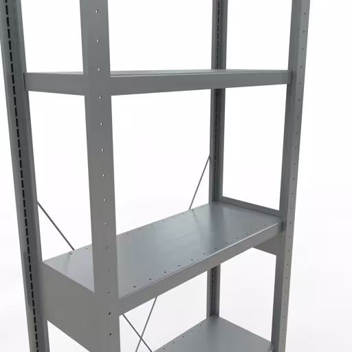 Grundregal, Fachbodenregal Stecksystem MULTIplus250, 2500 x 750 x 300 mm (HxBxT), 6 Fachböden, Kreuzstrebe, verzinkt von Schulte Lagertechnik mit der Artikelnr. 12931-75