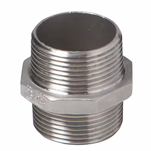 Edelstahl Doppelnippel außen/außen Nr. 280 1/2 Zoll (AISI 316) / PN16 von der Marke Atusa Atusa Edelstahl Doppelnippel AG-AG Nr. 280 (AISI 316) / PN16 Typ Größe: 1/2 Zoll aus der Kategorie Edelstahl Gewindefittings mit der Artikelnr. I280L003