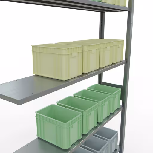 Anbauregal, Fachbodenregal Stecksystem MULTIplus150, 3000 x 1300 x 300 mm (HxBxT), 7 Fachböden, Längenriegel, verzinkt mit der GTIN 4004514279835 Anbauregal, Fachbodenregal Stecksystem MULTIplus150, 3000 x 1300 x 300 mm (HxBxT), 7 Fachböden, Längenriegel, verzinkt von Schulte Lagertechnik mit der Artikelnr. 12737-130-LR