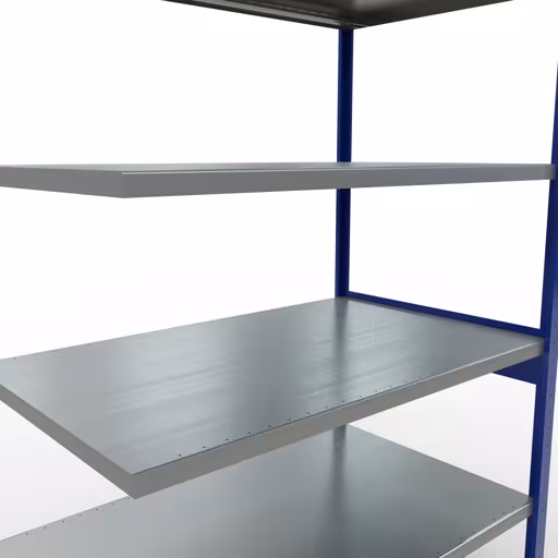 Abbildung Nr 13 des Artikels Anbauregal, Fachbodenregal Stecksystem MULTIplus250, 2500 x 1300 x 800 mm (HxBxT), 6 Fachböden, Längenriegel, RAL 5010 enzianblau/verzinkt aus der Produktgruppe Stecksystem von der Marke Schulte Lagertechnik