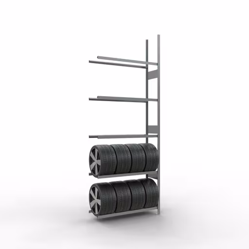 Abbildung Nr 10 des Artikels Anbauregal, Räder-/Reifenregal, 3500 x 1300 x 400 mm, verzinkt, 5 Lagerebenen á 150 kg Fachlast pro Ebene aus der Produktgruppe Fachbodenregale von der Marke Schulte Lagertechnik