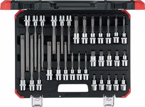 Gedore R6800 3032 Coffret de 32 douilles 1/2 pouce pour vis Torx internes, rouge GEDORE Coffret de clés à douille R6800 3032, 32 pièces, 1/2 pouce, pour vis Torx internes, rouge GEDORE, de la catégorie « Assortiment de clés à douille 1/2 », référence 8000301875