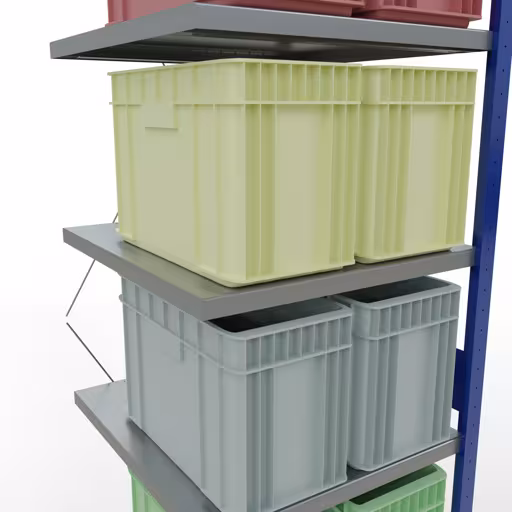 Produktbild Nr 15 des Artikels Anbauregal, Fachbodenregal Stecksystem MULTIplus250, 3000 x 750 x 800 mm (HxBxT), 7 Fachböden, Kreuzstrebe, RAL 5010 enzianblau/verzinkt/verzinkt Abbildung Nr 15 des Artikels Anbauregal, Fachbodenregal Stecksystem MULTIplus250, 3000 x 750 x 800 mm (HxBxT), 7 Fachböden, Kreuzstrebe, RAL 5010 enzianblau/verzinkt/verzinkt aus der Produktgruppe Stecksystem von der Marke Schulte Lagertechnik