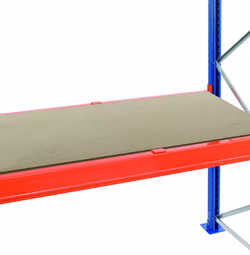 Spanplatten-Ebene für Palettenregal, für Holmtiefe 50 mm, 800 x 2225 x 38 mm (HxBxT), versenkt, inkl. Tiefenauflagen von der Marke Schulte Lagertechnik aus der Produktreihe Palettenregale