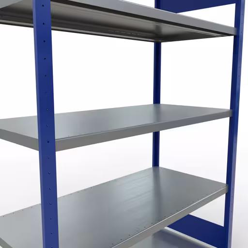 Abbildung Nr 12 des Artikels Grundregal, Fachbodenregal Stecksystem MULTIplus250, 2000 x 1300 x 600 mm (HxBxT), 5 Fachböden, Längenriegel, RAL 5010 enzianblau/verzinkt aus der Produktgruppe Stecksystem von der Marke Schulte Lagertechnik