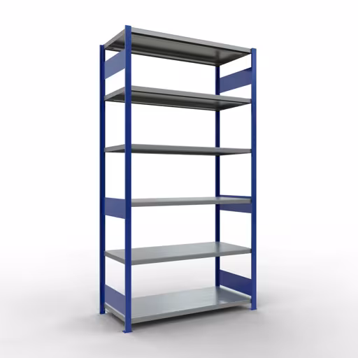 Abbildung Nr 11 des Artikels Grundregal, Fachbodenregal Stecksystem MULTIplus250, 2500 x 1300 x 600 mm (HxBxT), 6 Fachböden, Längenriegel, RAL 5010 enzianblau/verzinkt aus der Produktgruppe Stecksystem von der Marke Schulte Lagertechnik