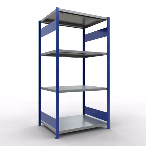 Grundregal, Fachbodenregal Stecksystem MULTIplus330, 2000 x 1000 x 800 mm (HxBxT), 5 Fachböden, Längenriegel, RAL 5010 enzianblau/verzinkt von der Marke Schulte Lagertechnik Grundregal, Fachbodenregal Stecksystem MULTIplus330, 2000 x 1000 x 800 mm (HxBxT), 5 Fachböden, Längenriegel, RAL 5010 enzianblau/verzinkt aus der Kategorie Grundregal mit der Artikelnummer 13980-LR-B