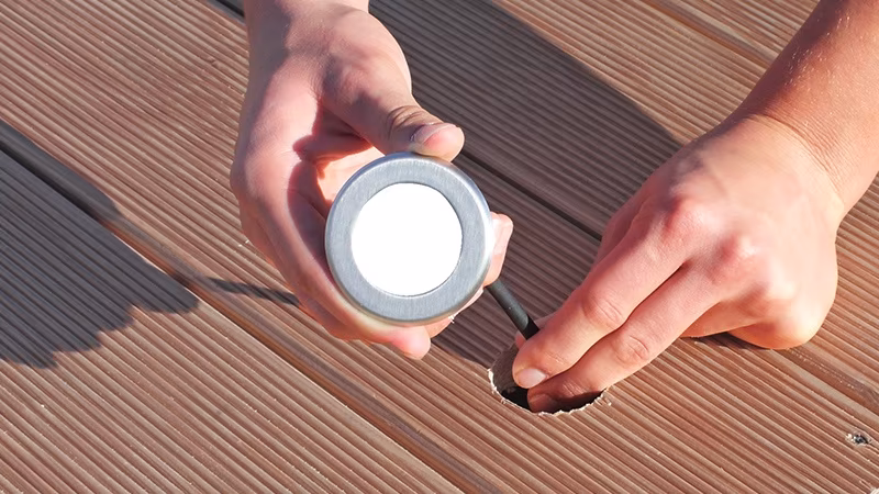 TerraLight base set di 4 4 x faretti LED rotondi, acciaio inox, colore della luce: bianco caldo Finger, Person, Holz, Photographie, Deck