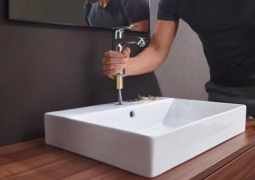 Detailbild 4076673 Hansgrohe Einhebel-Waschtischmischer METRIS 110 Nennweite 15 ComfortZone 110 mit Zugstangen-Ablaufgarnitur G 1 1/4 Zoll chrom