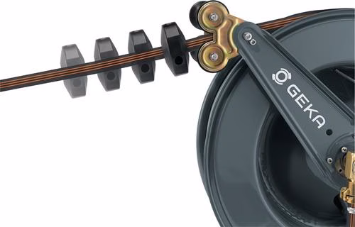 Schlauchaufroller PA30GSK Anschlussgewinde 33,25mm Gewinde 1 Außengewinde Zoll pulverbeschichteter Stahl GEKA