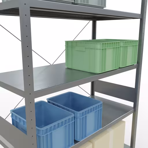 Produktbild Nr 14 des Artikels Stecksystem Grundregal 3000x1300x600 mm, Typ 250 kg, verzinkt Abbildung Nr 14 des Artikels Stecksystem Grundregal 3000x1300x600 mm, Typ 250 kg, verzinkt aus der Produktgruppe Stecksystem von der Marke Schulte Lagertechnik