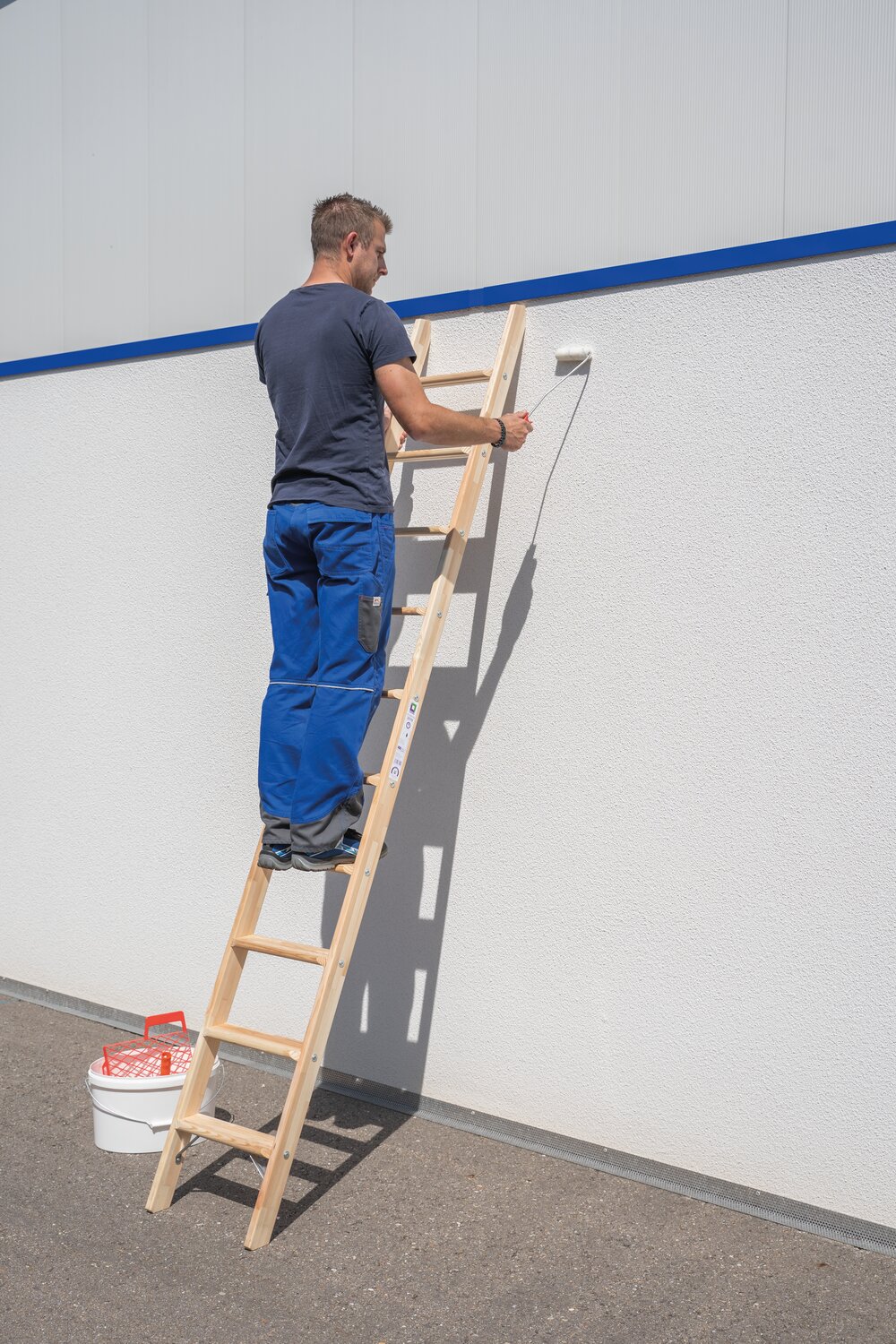 Munk Stufen-Anlegeleiter Holz ohne Traverse 6 Stufen