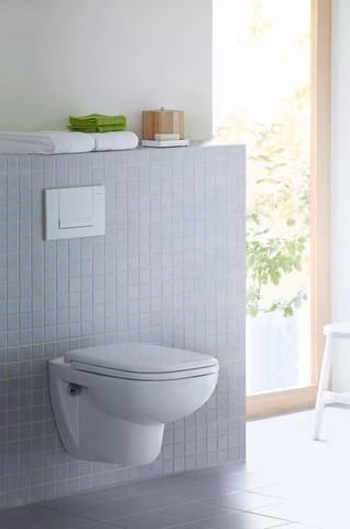 Duravit Wand-WC-Set D-Code, rimless, Tiefspüler, weiß, inklusive WC-Sitz mit Absenkautomatik
