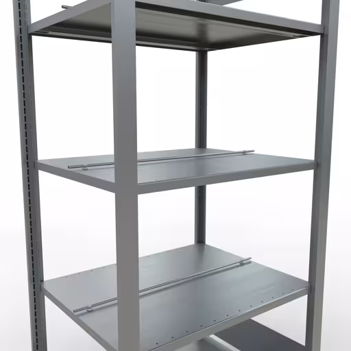 Grundregal, Büro-Fachbodenregal Stecksystem MULTIplus150, 1800 x 750 x 600 mm (HxBxT), 5 Fachböden, Längenriegel, verzinkt, mit Mittelanschlag von der Marke Schulte Lagertechnik aus der Produktreihe Büroregale