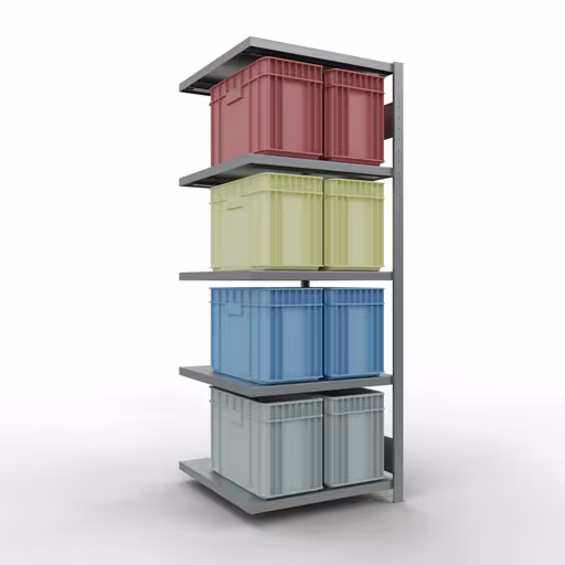 Abbildung Nr 9 des Artikels Anbauregal, Fachbodenregal Stecksystem MULTIplus250, 2000 x 750 x 800 mm (HxBxT), 5 Fachböden, Längenriegel, verzinkt aus der Produktgruppe Stecksystem von der Marke Schulte Lagertechnik