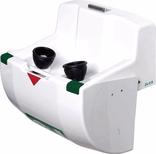 Augendusche PremiumLine mit Auffangbecken+Abdeckung Wandmontage3/8 Außengewinde Zoll B-SAFETY