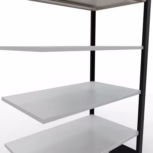 Abbildung Nr 10 des Artikels Anbauregal, Büro-Fachbodenregal Stecksystem MULTIplus150, 2000 x 1000 x 600 mm (HxBxT), 6 Fachböden, Längenriegel, ohne Mittelanschlag, schwarz/lichtgrau aus der Produktgruppe Büroregale von der Marke Schulte Lagertechnik
