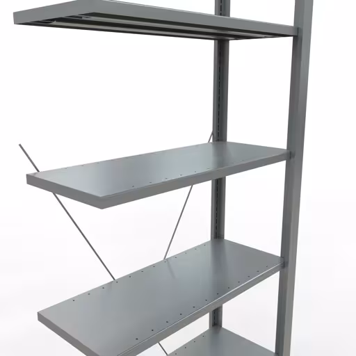 Abbildung Nr 13 des Artikels Anbauregal, Büro-Fachbodenregal Stecksystem MULTIplus85, 2300 x 750 x 300 mm (HxBxT), 7 Fachböden, Kreuzstrebe, verzinkt, ohne Anschlagleiste aus der Produktgruppe Büroregale von der Marke Schulte Lagertechnik