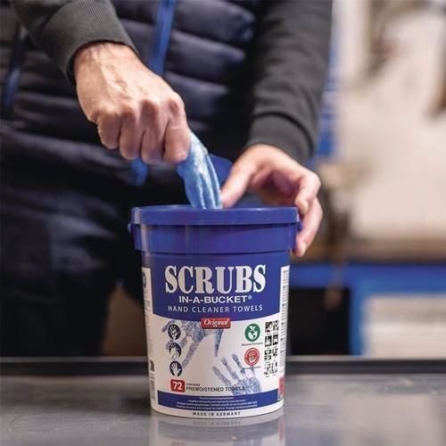 Handreinigingsdoek Schrobben zonder gebruik van water 72 stuks in een emmer SCRUBS