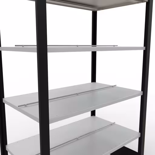 Abbildung Nr 11 des Artikels Grundregal, Büro-Fachbodenregal Stecksystem MULTIplus150, 2000 x 1000 x 600 mm (HxBxT), 6 Fachböden, Längenriegel, mit Mittelanschlag, schwarz/lichtgrau aus der Produktgruppe Büroregale von der Marke Schulte Lagertechnik