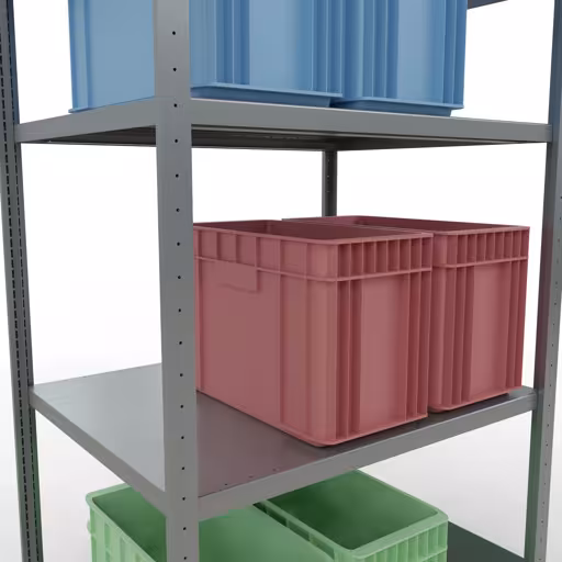 Produktbild Nr 14 des Artikels Grundregal, Fachbodenregal Stecksystem MULTIplus330, 2000 x 1000 x 800 mm (HxBxT), 5 Fachböden, Längenriegel, verzinkt Abbildung Nr 14 des Artikels Grundregal, Fachbodenregal Stecksystem MULTIplus330, 2000 x 1000 x 800 mm (HxBxT), 5 Fachböden, Längenriegel, verzinkt aus der Produktgruppe Stecksystem von der Marke Schulte Lagertechnik