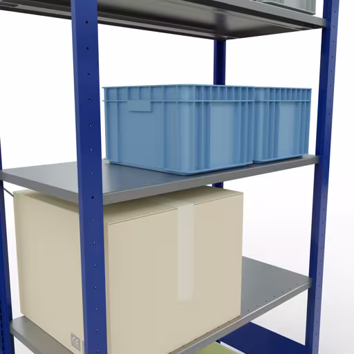 Produktbild Nr 16 des Artikels Grundregal, Fachbodenregal Stecksystem MULTIplus85, 2000 x 1000 x 500 mm (HxBxT), 5 Fachböden, Kreuzstrebe, RAL 5010 enzianblau Abbildung Nr 16 des Artikels Grundregal, Fachbodenregal Stecksystem MULTIplus85, 2000 x 1000 x 500 mm (HxBxT), 5 Fachböden, Kreuzstrebe, RAL 5010 enzianblau aus der Produktgruppe Stecksystem von der Marke Schulte Lagertechnik