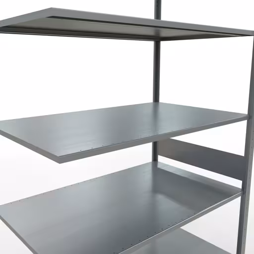 Produktbild Nr.6 des Artikels Anbauregal, Fachbodenregal Stecksystem MULTIplus150, 3000 x 1300 x 800 mm (HxBxT), 7 Fachböden, Längenriegel, verzinkt aus der Produktreihe Stecksystem von der Marke Schulte Lagertechnik