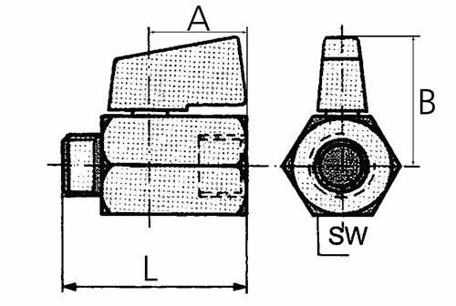 Technische Zeichnung 4088205 Mini-Kugelhahn 13,16 mm G 1/4 ″ Innen-/Innengewinde RIEGLER