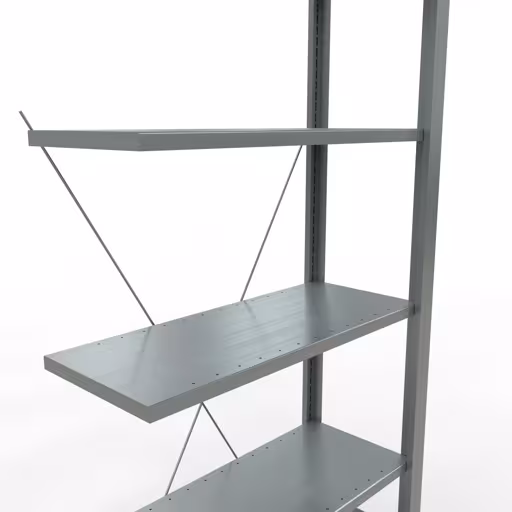 Abbildung Nr 9 des Artikels Anbauregal, Büro-Fachbodenregal Stecksystem MULTIplus85, 2000 x 750 x 300 mm (HxBxT), 6 Fachböden, Kreuzstrebe, verzinkt, ohne Anschlagleiste aus der Produktgruppe Büroregale von der Marke Schulte Lagertechnik