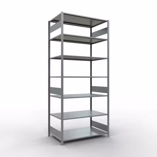 Grundregal, Fachbodenregal Stecksystem MULTIplus150, 3000 x 1300 x 800 mm (HxBxT), 7 Fachböden, Längenriegel, verzinkt von der Marke Schulte Lagertechnik aus der Produktreihe Stecksystem