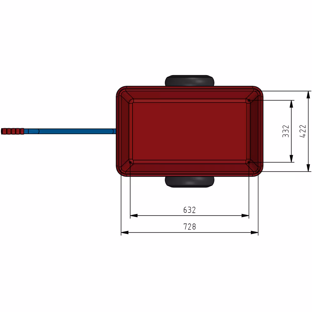 Andere Ansicht des Artikels Handwagen 4101L - Lufträder Ø260 mm Breite 332 mm, Länge 632 mm Andere Ansicht des Artikels Handwagen 4101L - Lufträder Ø260 mm Breite 332 mm, Länge 632 mm aus der Kategorie Transportsysteme