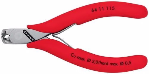 Detailbild 4024805 Elektronikvornschneider Länge 115mm Form 1 Facette nein spiegelpoliert Kunststoff -Überzug KNIPEX