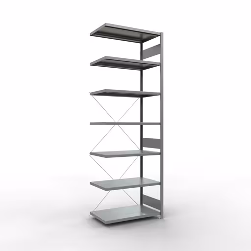 Anbauregal, Fachbodenregal Stecksystem MULTIplus250, 3000 x 1000 x 600 mm (HxBxT), 7 Fachböden, Kreuzstrebe, verzinkt von der Marke Schulte Lagertechnik Anbauregal, Fachbodenregal Stecksystem MULTIplus250, 3000 x 1000 x 600 mm (HxBxT), 7 Fachböden, Kreuzstrebe, verzinkt aus der Kategorie Anbauregal mit der Artikelnummer 12967