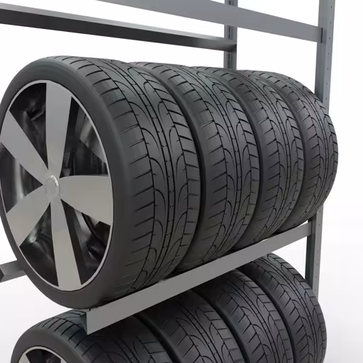 Produktbild Nr 12 des Artikels Anbauregal, Räder-/Reifenregal, 2000 x 1000 x 400 mm (HxBxT), verzinkt, 3 Lagerebenen á 150 kg Fachlast pro Ebene Abbildung Nr 12 des Artikels Anbauregal, Räder-/Reifenregal, 2000 x 1000 x 400 mm (HxBxT), verzinkt, 3 Lagerebenen á 150 kg Fachlast pro Ebene aus der Produktgruppe Fachbodenregale von der Marke Schulte Lagertechnik