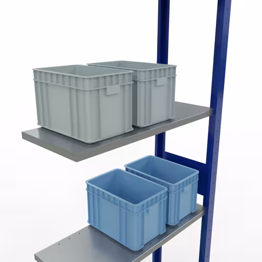 Zusatzbild des Artikels Anbauregal, Fachbodenregal Stecksystem MULTIplus150, 3000 x 750 x 300 mm (HxBxT), 7 Fachböden, Längenriegel, RAL 5010 enzianblau/verzinkt/verzinkt Zusatzbild des Artikels Anbauregal, Fachbodenregal Stecksystem MULTIplus150, 3000 x 750 x 300 mm (HxBxT), 7 Fachböden, Längenriegel, RAL 5010 enzianblau/verzinkt/verzinkt aus Anbauregal