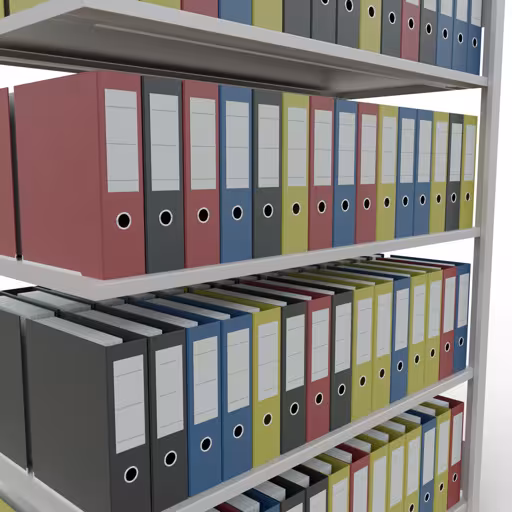 Weitere Ansicht des Artikels Anbauregal, Büro-Fachbodenregal Stecksystem MULTIplus150, 1800 x 1300 x 600 mm (HxBxT), 5 Fachböden, Längenriegel, ohne Mittelanschlag, lichtgrau aus der Kategorie Büroregale